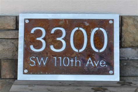 custom metal house number signs|metal home address signs.